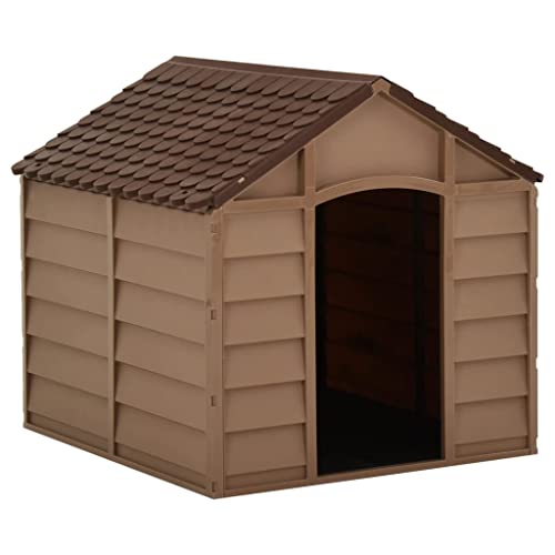 vidaXL Hundehütte Braun 71x71,5x68cm PP Hundehaus Hundehöhle Hundebox Tierhaus von vidaXL