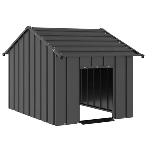 vidaXL Hundehütte mit Dach 83x130x85 cm Verzinkter Stahl von vidaXL