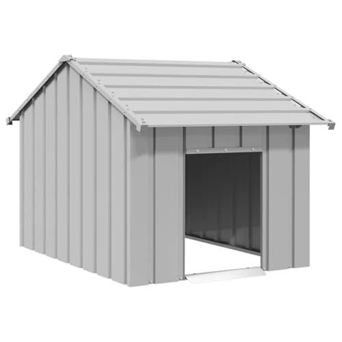 vidaXL Hundehütte mit Dach 83x130x85 cm Verzinkter Stahl von vidaXL