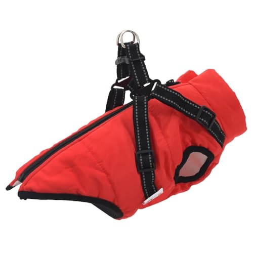 vidaXL Hundemantel mit Geschirr Wasserdicht Reflektierend Rot 2XL von vidaXL