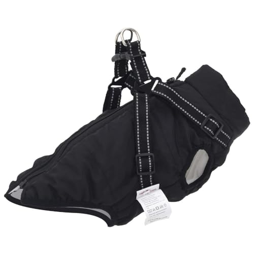 vidaXL Hundemantel mit Geschirr Wasserdicht Reflektierend Schwarz 2XL von vidaXL