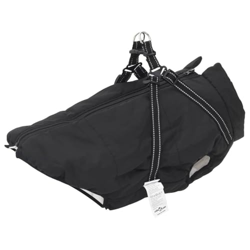 vidaXL Hundemantel mit Geschirr Wasserdicht Reflektierend Schwarz 5XL von vidaXL