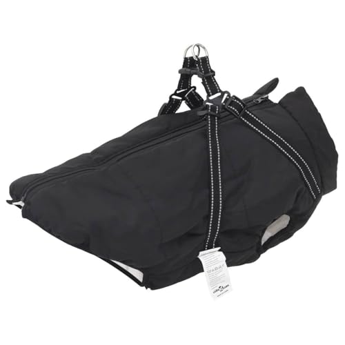 vidaXL Hundemantel mit Geschirr Wasserdicht Reflektierend Schwarz 6XL von vidaXL