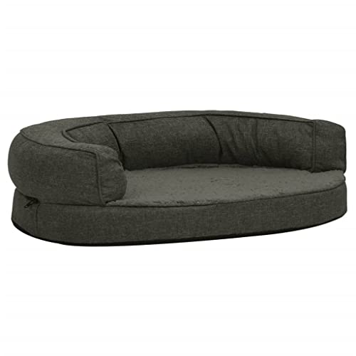 vidaXL Hundematratze Ergonomisch 75x53cm Leinenoptik Fleece Hundebett Hund von vidaXL