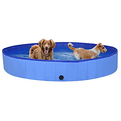 vidaXL Hundepool Faltbar Blau 200x30cm PVC Hunde Planschbecken Schwimmbad von vidaXL