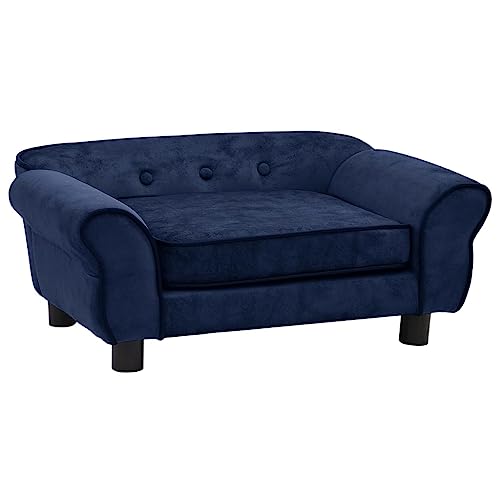 vidaXL Hundesofa Blau 72x45x30cm Plüsch Hundebett Hundecouch Katzensofa Hunde von vidaXL