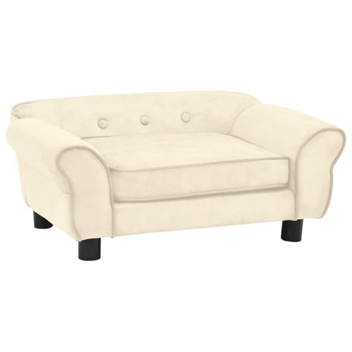 vidaXL Hundesofa Creme 72x45x30cm Plüsch Hundebett Hundecouch Katzensofa von vidaXL