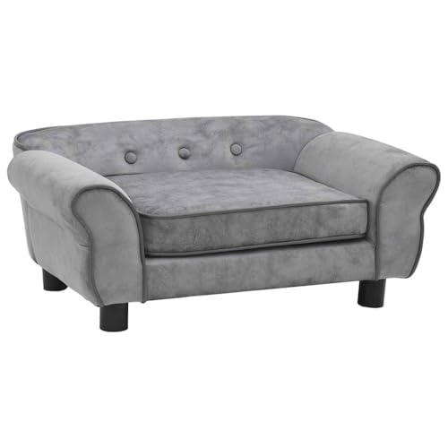 vidaXL Hundesofa Grau 72x45x30cm Plüsch Hundecouch Hundebett Haustiersofa von vidaXL