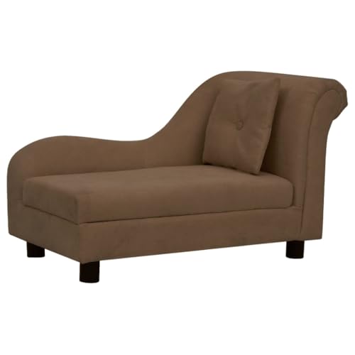 vidaXL Hundesofa mit Kissen Braun 83x44x44cm Plüsch Hundecouch Hundebett von vidaXL