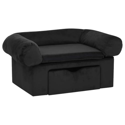 vidaXL Hundesofa mit Schublade Schwarz 75x50x38cm Plüsch Hundebett Hundecouch von vidaXL