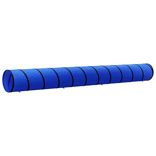 vidaXL Hundetunnel, Spieltunnel mit Heringen Tragetasche, Agility Tunnel Agility Ausrüstung für Hundetraining, Falttunnel für Hunde, Blau Polyester von vidaXL