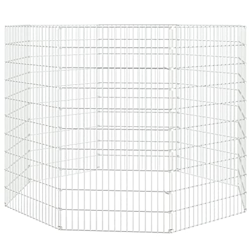 vidaXL Kaninchenkäfig 8 Paneele 54x100 cm Verzinktes Eisen Haustierkäfig Stall von vidaXL