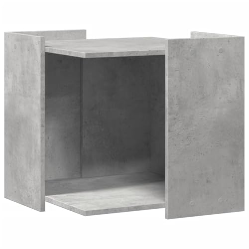 vidaXL Katzenklo Schrank, Katzenschrank Katzentoilette, Beistelltisch Katzenhaus, Katzenmöbel Verstecktes Design, Betongrau Holzwerkstoff von vidaXL