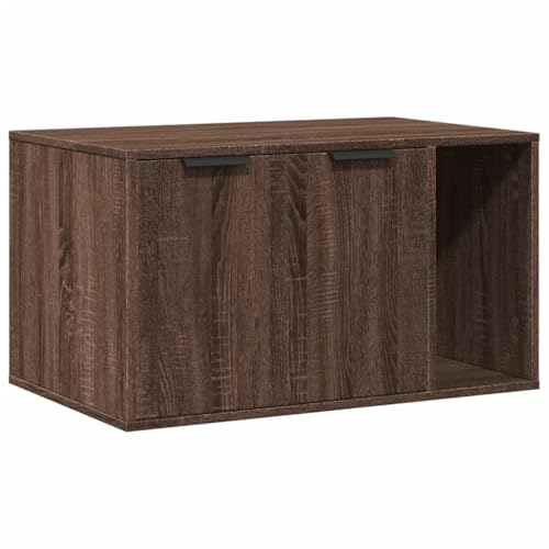 vidaXL Katzenklo Schrank, Katzenschrank Katzentoilette, Beistelltisch Katzenhaus, Katzenmöbel Verstecktes Design, Braun Eichen-Optik Holzwerkstoff von vidaXL