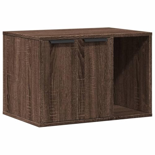 vidaXL Katzenklo Schrank, Katzenschrank Katzentoilette, Beistelltisch Katzenhaus, Katzenmöbel Verstecktes Design, Braun Eichen-Optik Holzwerkstoff von vidaXL