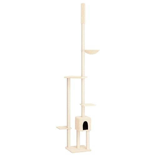 vidaXL Kratzbaum Deckenhoch Creme 258,5-284,5 cm von vidaXL