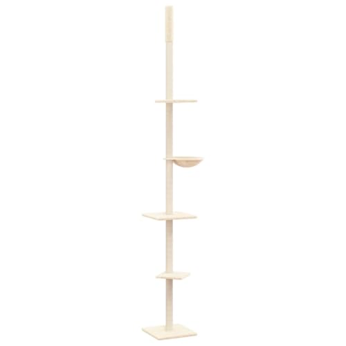 vidaXL Kratzbaum Deckenhoch Creme 263,5-289,5cm Katzenbaum Katzenkratzbaum von vidaXL