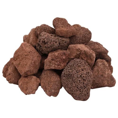 vidaXL Lavagranulat, Lavastein Biologische Filter, Multifunktional Lavamulch für Aquarium Landschaftsbau, Vulkangestein Garten Deko Steine, Rot 10 kg 5-8mm von vidaXL