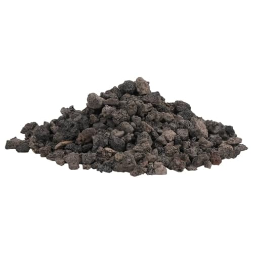 vidaXL Lavagranulat, Lavastein Biologische Filter, Multifunktional Lavamulch für Aquarium Landschaftsbau, Vulkangestein Garten Deko Steine, Schwarz 25 kg 1-2 cm von vidaXL