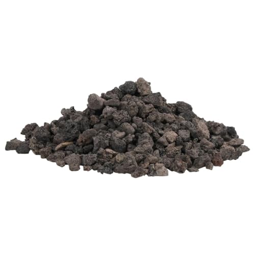 vidaXL Lavagranulat, Lavastein Biologische Filter, Multifunktional Lavamulch für Aquarium Landschaftsbau, Vulkangestein Garten Deko Steine, Schwarz 25 kg 1-2cm von vidaXL