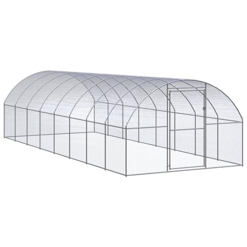 vidaXL Outdoor Hühnerstall 3x8x2m Verzinkter Stahl Hühnerhaus Geflügelstall von vidaXL