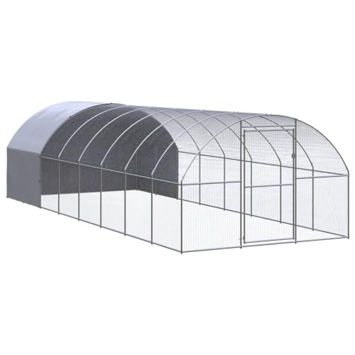 vidaXL Outdoor Hühnerstall 3x8x2m Verzinkter Stahl Hühnerhaus Geflügelstall von vidaXL