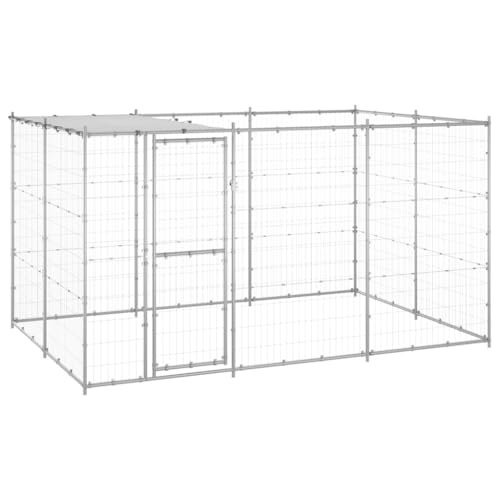 vidaXL Outdoor Hundezwinger mit Überdachung Verzinkter Stahl 7,26m² Hundekäfig vidaXL Outdoor Hundezwinger mit Überdachung Verzinkter Stahl 7,26m² Hundekäfig von vidaXL