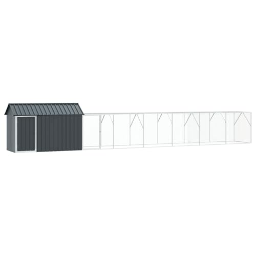 vidaXL Outdoor Vogelkäfig Mit Netzgehege 112 X 817 141 cm Wetterfester Stahl Haus Langlebiges Design Für Haustiere Gartenunterkunft Große Wetterfeste Käfige Rustikal von vidaXL