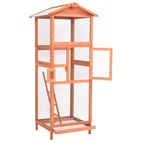 vidaXL Fichte Massiv Vogelkäfig 68x62x166cm Vogelhaus Vogelvoliere Voliere von vidaXL