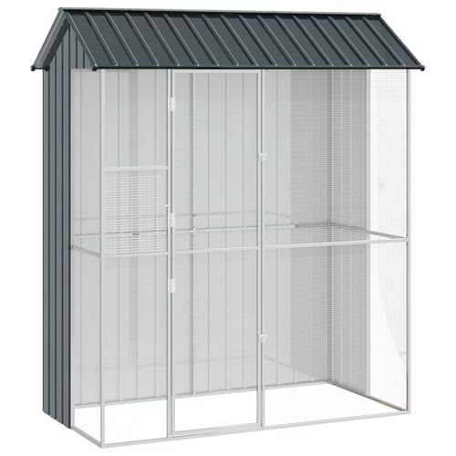 vidaXL Voliere Anthrazit 215x110x247 cm Stahl vidaXL Voliere Anthrazit 215x110x247 cm Stahl von vidaXL