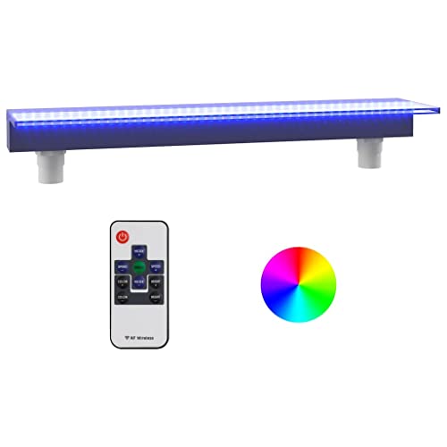 vidaXL Wasserfall Element mit RGB LEDs Schwalldusche Schwallbrause Pool-Fontäne Wasserfontäne Wasserspiel für Gartenteich Pool Deko Acryl 90cm von vidaXL