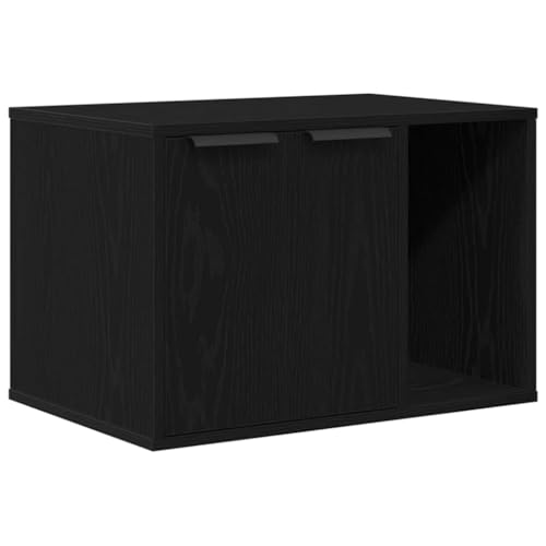 vidaXL Katzenklo Schwarz Eichen-Optik 60x40x40 cm Holzwerkstoff, Katzenmöbel, Katzenklo Möbel, Katzentoilette Möbel, Möbel Katzen, Katzentoilette von vidaXL