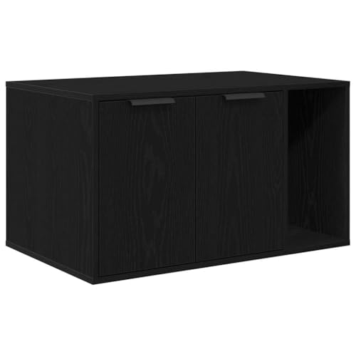 vidaXL Katzenklo Schwarz Eichen-Optik 80x50x45 cm Holzwerkstoff, Katzenmöbel, Katzenklo Möbel, Katzentoilette Möbel, Möbel Katzen, Katzentoilette von vidaXL