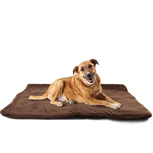 vitazoo Große Hundedecke Flauschig 100x70cm - Hundematte Hundedecke für Unterwegs und Outdoor - wasserdichte Hundedecke waschbar rutschfest faltbar - Dog Bed Blanket - Braun von vitazoo