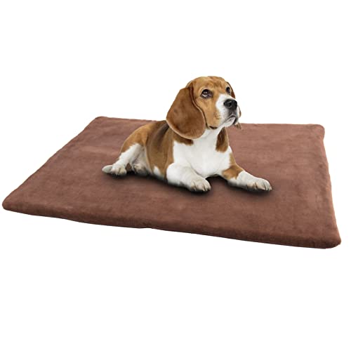 vitazoo Hundedecke 60x45cm - Hundebett mittelgroße Hunde - Katzendecke & Hundematte zum Mitnehmen für Unterwegs oder Outdoor - Hundebett Waschbar, rutschfest, Faltbar und Flauschig - Dog Bed braun von vitazoo