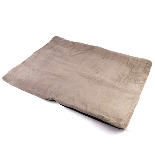 vitazoo Hundedecke 100x70cm - Hundebett Grosse Hunde - Hundematte zum Mitnehmen für Unterwegs oder Outdoor - Hundebett Waschbar, rutschfest, Faltbar und Flauschig - Dog Bed - Hunde Decke grau von vitazoo