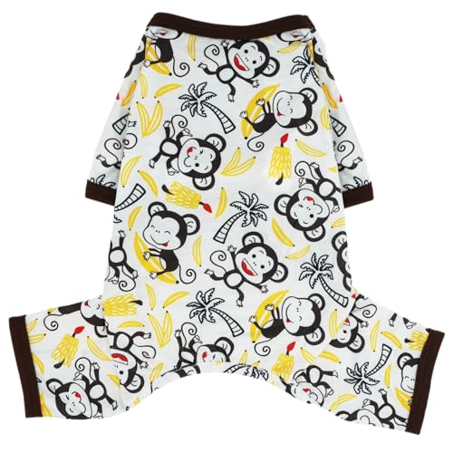 viunimo Hunde-Pyjama, für große Hunde, für kleine und mittelgroße Hunde, Sommer, niedlich, für Jungen und Mädchen, weich, dehnbar, Hunde-Einteiler, Welpenkleidung (Größe XX-Large), Braun von viunimo