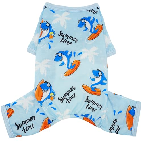 Hunde-Pyjama für kleine und mittelgroße Hunde, Sommer, niedlich, für Jungen und Mädchen, weich, dehnbar, für Welpen, Katzen, Haustier, Jammies, Outfit (Größe XL) von viunimo