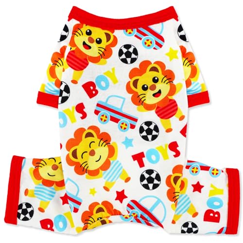 Hunde-Pyjama für kleine und mittelgroße Hunde, Sommer, niedlich, für Jungen und Mädchen, weich, dehnbar, für Welpen, Katzen, Haustier, Jammies-Outfit (Gelb, Größe XS) von viunimo