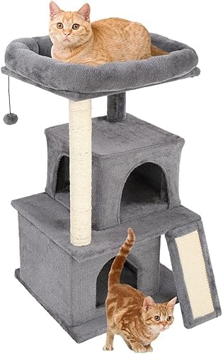 34" Katzen Kletterbaumhalter Katzenturm Großes Haus Grau Haustier Katzen Baum Kratzbaum Kratzen Klettern Springen Spielzeug von vkeid