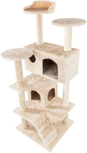 Haustier-Katzenbaumhaus, mehrstöckiger Kratzbaum, Spielzeug, niedliche Plüschkatze, Kletterbäume von vkeid