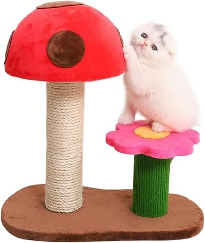 Katzen-Kletterbaum, Katzenspielzeug, kleines Katzen-Klettergerüst, Holzkatze, Sprungplattform, Säule, Kratzbaum (Farbe: Rosa), Vision von vkeid