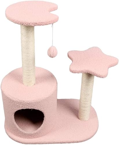 Katzen-Klettergerüst, kann zu jeder Jahreszeit verwendet Werden, Katzennest, Katzenbaum, Haustier-Katzennest, Katzenspielzeug, Sisal-Katzenplattform (Farbe: Grau) (Rosa) von vkeid