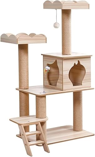 Katzen-Klettergerüst, mehrschichtiger Kratzbaum mit widerstandsfähigem Sisal, Katzenbaum, Kätzchen-Spielplatz von vkeid