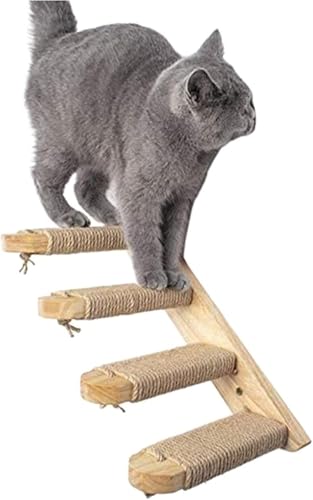 Katzenbaum für große Katzen, Seil, Sisal-Katzenleiter, rutschfestes Katzen-Klettergerüst, Katzenbaum-Leitern, Trittstufe, Sprungbrett für Katzen, Kratzbrett, Plattformmöbel für Haustiere, Katzensicht von vkeid