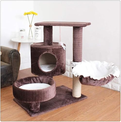 Katzenkratzturm Bäume Katzenspielrahmen Produkt Baumhaus Bettmöbel Katzenkratzbrett Kratzsäule Natursisal Katzenklettergerüst Kratzbrett (Farbe: Schwarz) von vkeid