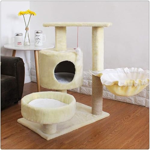 Katzenkratzturm Bäume Katzenspielrahmen Produkt Baumhaus Bettmöbel Katzenkratzbrett Kratzsäule Natursisal Katzenklettergerüst Kratzbrett (Farbe: Schwarz) von vkeid