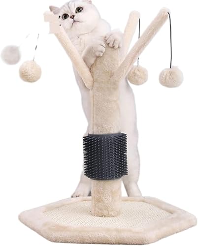 Kratzbaum für große Katze Katzenschaber Turm Klein Klettergerüst für Katzen Kätzchen Katze Spielspielzeug Katzenbaum mit Katze Reibebürste Kratzpulver Cat Vision von vkeid