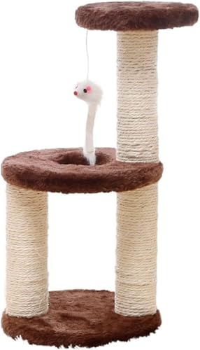 Kratzbaum für große Katzen, Katzenspielzeug, Kratzbaum, Sisalseil, Katzenkratzer, 3-lagig, Kratzbaum zum Schleifen von Kätzchen, Krallen, Katzenklettergerüst, Mobile Pfosten für Haustiere, Katze von vkeid