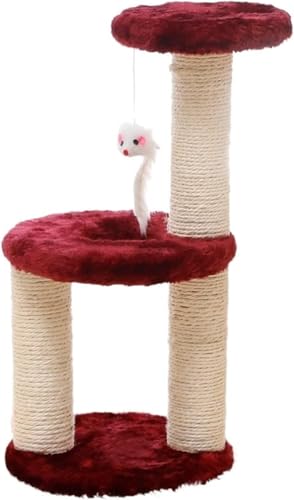 Kratzbaum für große Katzen, Katzenspielzeug, Kratzbaum, Sisalseil, Katzenkratzer, 3-lagig, Kratzbaum zum Schleifen von Kätzchen, Krallen, Katzenklettergerüst, Mobile Pfosten für Haustiere, Katze von vkeid